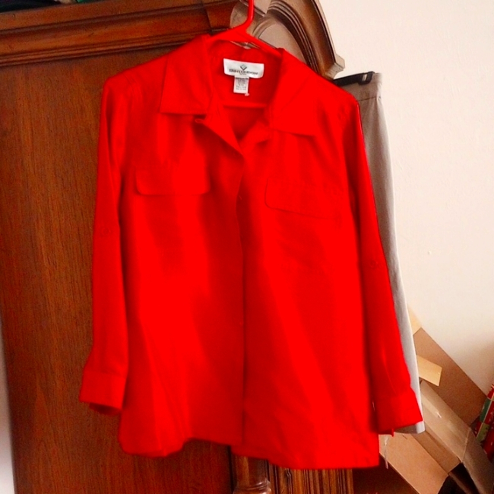 NWOT Erin London Silk Blouse Top